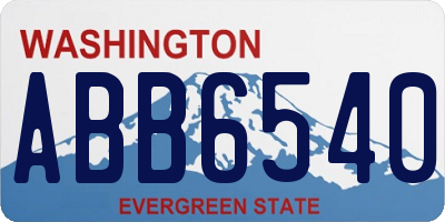WA license plate ABB6540