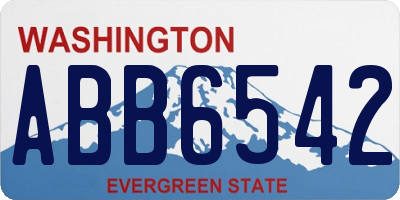 WA license plate ABB6542