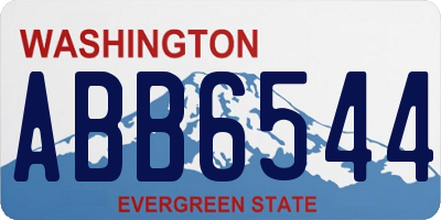 WA license plate ABB6544