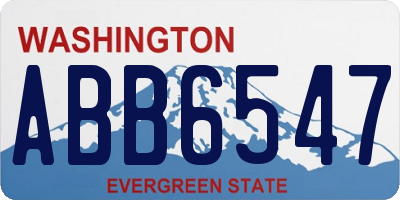 WA license plate ABB6547