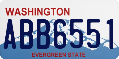 WA license plate ABB6551