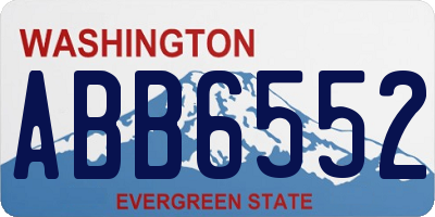 WA license plate ABB6552
