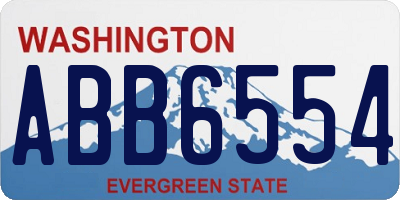WA license plate ABB6554