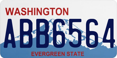 WA license plate ABB6564