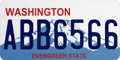 WA license plate ABB6566