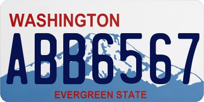 WA license plate ABB6567