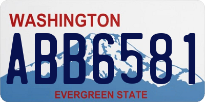 WA license plate ABB6581