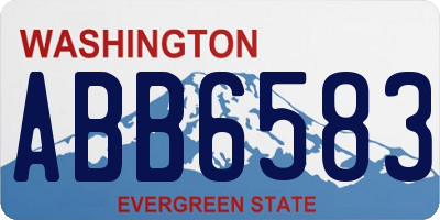 WA license plate ABB6583