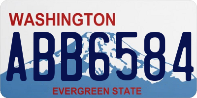 WA license plate ABB6584