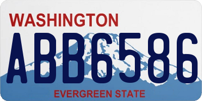 WA license plate ABB6586
