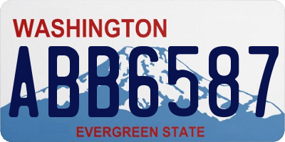 WA license plate ABB6587