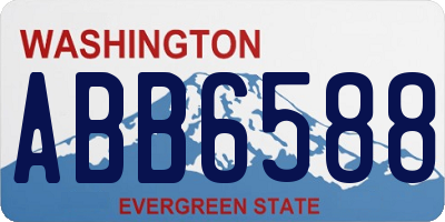 WA license plate ABB6588