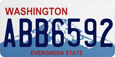 WA license plate ABB6592