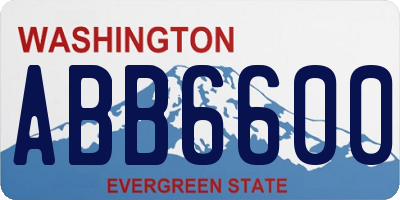 WA license plate ABB6600