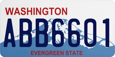 WA license plate ABB6601