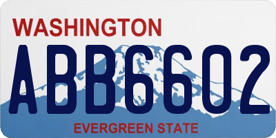 WA license plate ABB6602
