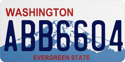 WA license plate ABB6604