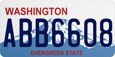 WA license plate ABB6608