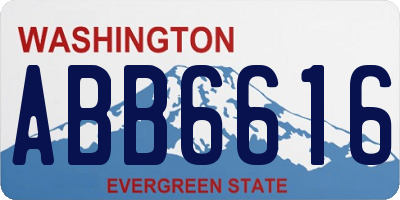 WA license plate ABB6616