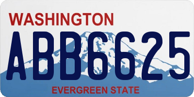 WA license plate ABB6625