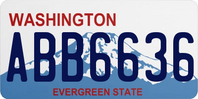 WA license plate ABB6636