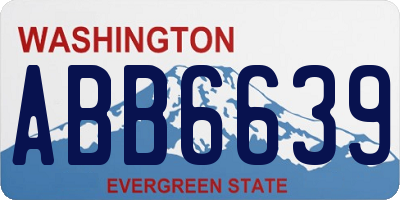WA license plate ABB6639