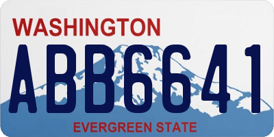 WA license plate ABB6641