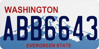 WA license plate ABB6643