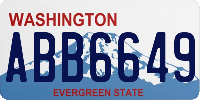 WA license plate ABB6649