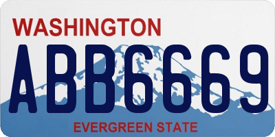 WA license plate ABB6669