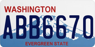 WA license plate ABB6670
