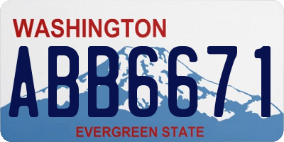 WA license plate ABB6671