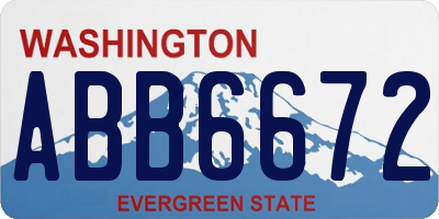 WA license plate ABB6672
