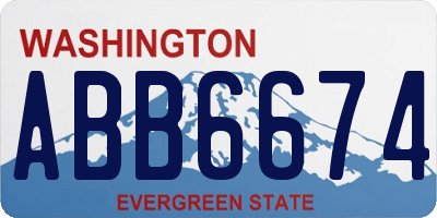 WA license plate ABB6674