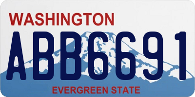 WA license plate ABB6691