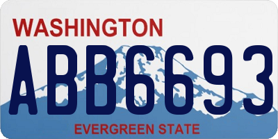WA license plate ABB6693