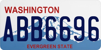 WA license plate ABB6696