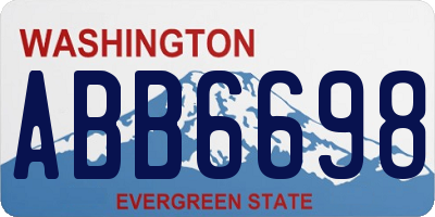 WA license plate ABB6698