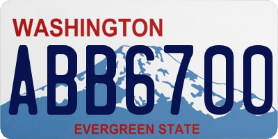 WA license plate ABB6700