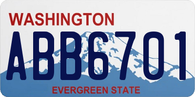 WA license plate ABB6701