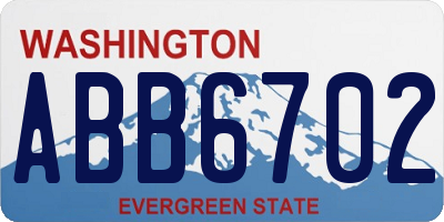 WA license plate ABB6702