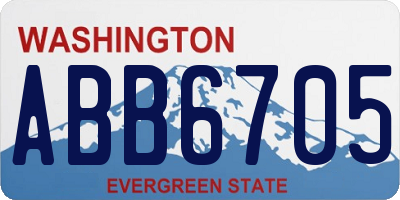 WA license plate ABB6705