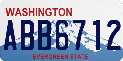 WA license plate ABB6712