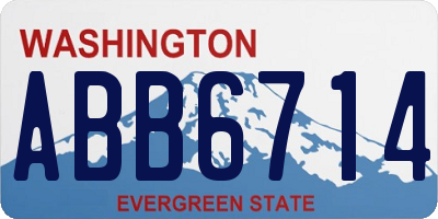 WA license plate ABB6714