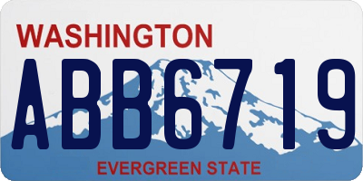WA license plate ABB6719