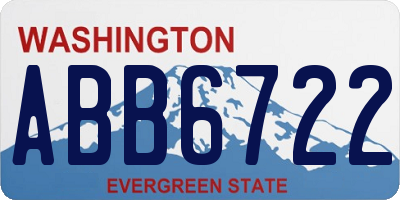 WA license plate ABB6722