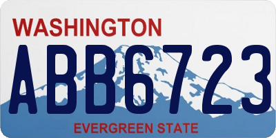 WA license plate ABB6723