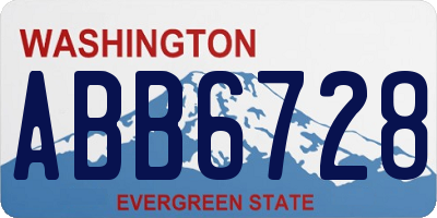 WA license plate ABB6728