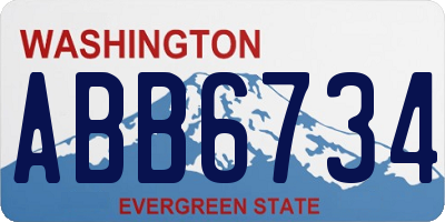 WA license plate ABB6734