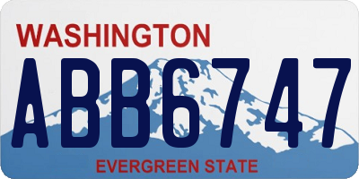 WA license plate ABB6747